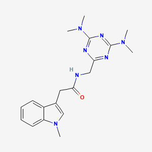 N-((4,6-bis(dimethylamino)-1,3,5-triazin-2-yl)methyl)-2-(1-methyl-1H-indol-3-yl)acetamide