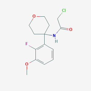 2-Chloro-N-[4-(2-fluoro-3-methoxyphenyl)oxan-4-yl]acetamide