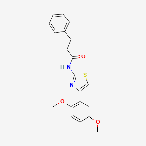 molecular formula C20H20N2O3S B2780120 N-[4-(2,5-dimethoxyphenyl)-1,3-thiazol-2-yl]-3-phenylpropanamide CAS No. 681233-17-0