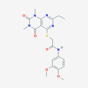 N-(3,4-dimethoxyphenyl)-2-((2-ethyl-6,8-dimethyl-5,7-dioxo-5,6,7,8-tetrahydropyrimido[4,5-d]pyrimidin-4-yl)thio)acetamide