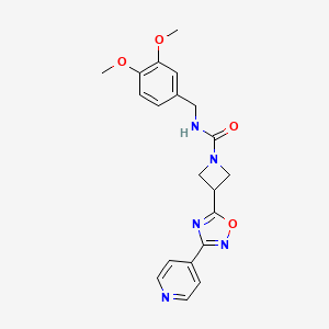 molecular formula C20H21N5O4 B2780125 N-(3,4-dimethoxybenzyl)-3-(3-(pyridin-4-yl)-1,2,4-oxadiazol-5-yl)azetidine-1-carboxamide CAS No. 1251562-79-4