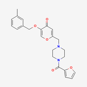 2-[[4-(Furan-2-carbonyl)piperazin-1-yl]methyl]-5-[(3-methylphenyl)methoxy]pyran-4-one