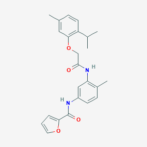 molecular formula C24H26N2O4 B278013 N-(3-{[(2-isopropyl-5-methylphenoxy)acetyl]amino}-4-methylphenyl)-2-furamide 