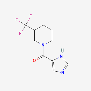 molecular formula C10H12F3N3O B2780130 1-(1H-imidazole-5-carbonyl)-3-(trifluoromethyl)piperidine CAS No. 2034604-28-7