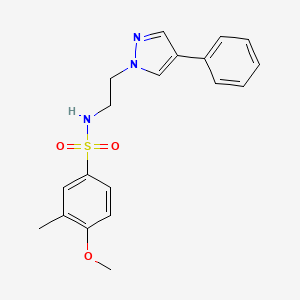 molecular formula C19H21N3O3S B2780131 4-甲氧基-3-甲基-N-(2-(4-苯基-1H-吡唑-1-基)乙基)苯磺酰胺 CAS No. 2034505-17-2