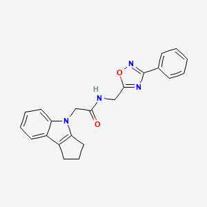 molecular formula C22H20N4O2 B2780139 2-(2,3-二氢环戊[b]吲哚-4(1H)-基)-N-((3-苯基-1,2,4-噁二唑-5-基)甲基)乙酰胺 CAS No. 1203424-52-5