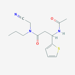 molecular formula C14H19N3O2S B2780145 N-(cyanomethyl)-3-acetamido-N-propyl-3-(thiophen-2-yl)propanamide CAS No. 1197904-88-3