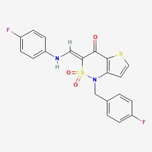 (3Z)-1-(4-fluorobenzyl)-3-{[(4-fluorophenyl)amino]methylene}-1H-thieno[3,2-c][1,2]thiazin-4(3H)-one 2,2-dioxide