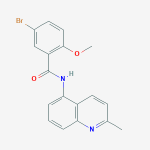 molecular formula C18H15BrN2O2 B278015 5-bromo-2-methoxy-N-(2-methylquinolin-5-yl)benzamide 