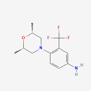 4-[(2R,6S)-2,6-Dimethylmorpholin-4-yl]-3-(trifluoromethyl)aniline