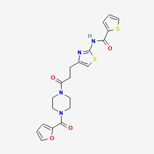 N-(4-(3-(4-(furan-2-carbonyl)piperazin-1-yl)-3-oxopropyl)thiazol-2-yl)thiophene-2-carboxamide