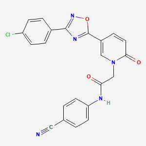 molecular formula C22H14ClN5O3 B2780159 3-[2-(4-溴苯基)咪唑并[1,2-a]吡啶-3-基]-N-[2-(2-呋喃基)乙基]丙酰胺 CAS No. 1115932-21-2