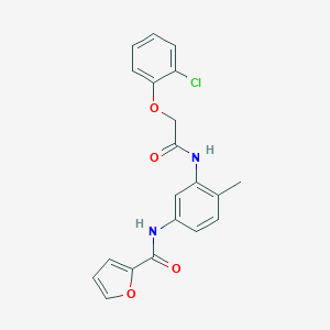 molecular formula C20H17ClN2O4 B278016 N-(3-{[(2-chlorophenoxy)acetyl]amino}-4-methylphenyl)-2-furamide 
