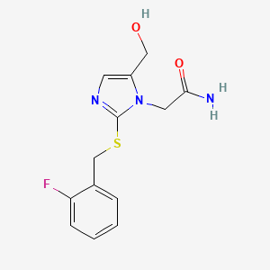 2-(2-((2-fluorobenzyl)thio)-5-(hydroxymethyl)-1H-imidazol-1-yl)acetamide