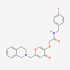 2-[6-(3,4-dihydro-1H-isoquinolin-2-ylmethyl)-4-oxopyran-3-yl]oxy-N-[(4-fluorophenyl)methyl]acetamide