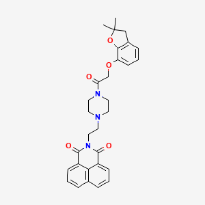 molecular formula C30H31N3O5 B2780170 2-(2-(4-(2-((2,2-二甲基-2,3-二氢苯并呋喃-7-基)氧)乙酰)哌嗪-1-基)乙基)-1H-苯并[de]异喹啉-1,3(2H)-二酮 CAS No. 2034445-05-9