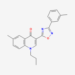 molecular formula C22H21N3O2 B2780177 6-methyl-1-propyl-3-(3-(m-tolyl)-1,2,4-oxadiazol-5-yl)quinolin-4(1H)-one CAS No. 1326895-48-0