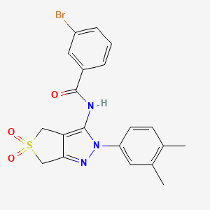 3-bromo-N-(2-(3,4-dimethylphenyl)-5,5-dioxido-4,6-dihydro-2H-thieno[3,4-c]pyrazol-3-yl)benzamide