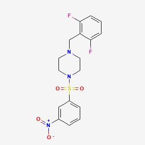 molecular formula C17H17F2N3O4S B2780192 1-(2,6-Difluorobenzyl)-4-((3-nitrophenyl)sulfonyl)piperazine CAS No. 697281-83-7