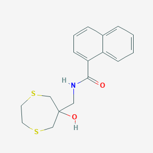 N-[(6-hydroxy-1,4-dithiepan-6-yl)methyl]naphthalene-1-carboxamide