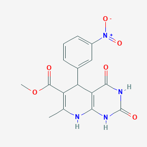 molecular formula C16H14N4O6 B2780204 Methyl 7-methyl-5-(3-nitrophenyl)-2,4-dioxo-1,2,3,4,5,8-hexahydropyrido[2,3-d]pyrimidine-6-carboxylate CAS No. 324045-91-2