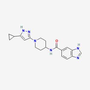N-(1-(5-cyclopropyl-1H-pyrazol-3-yl)piperidin-4-yl)-1H-benzo[d]imidazole-5-carboxamide