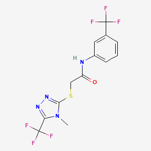 2-{[4-methyl-5-(trifluoromethyl)-4H-1,2,4-triazol-3-yl]sulfanyl}-N-[3-(trifluoromethyl)phenyl]acetamide