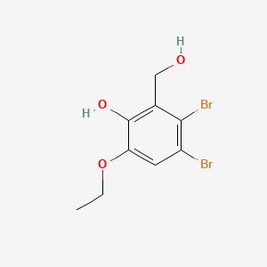 molecular formula C9H10Br2O3 B2780220 3,4-Dibromo-6-ethoxy-2-(hydroxymethyl)phenol CAS No. 35090-69-8