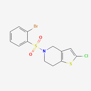 molecular formula C13H11BrClNO2S2 B2780234 5-((2-溴苯基)磺酰)-2-氯-4,5,6,7-四氢噻吩并[3,2-c]吡啶 CAS No. 2034609-09-9