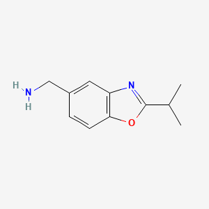 molecular formula C11H14N2O B2780236 (2-Propan-2-yl-1,3-benzoxazol-5-yl)methanamine CAS No. 1368796-45-5