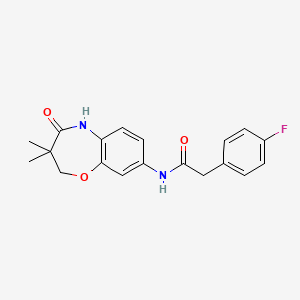 N-(3,3-dimethyl-4-oxo-2,3,4,5-tetrahydrobenzo[b][1,4]oxazepin-8-yl)-2-(4-fluorophenyl)acetamide
