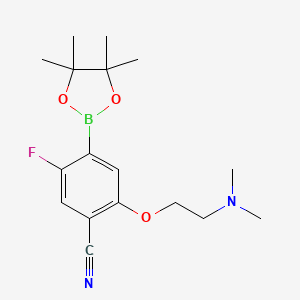 2-[2-(Dimethylamino)ethoxy]-5-fluoro-4-(tetramethyl-1,3,2-dioxaborolan-2-YL)benzonitrile