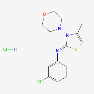 molecular formula C14H17Cl2N3OS B2780332 (Z)-3-chloro-N-(4-methyl-3-morpholinothiazol-2(3H)-ylidene)aniline hydrochloride CAS No. 1180039-45-5