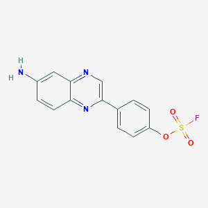 molecular formula C14H10FN3O3S B2780335 6-Amino-2-(4-fluorosulfonyloxyphenyl)quinoxaline CAS No. 2411263-29-9