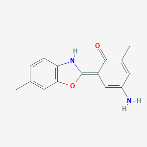 molecular formula C15H14N2O2 B278034 (6E)-4-amino-2-methyl-6-(6-methyl-3H-1,3-benzoxazol-2-ylidene)cyclohexa-2,4-dien-1-one 