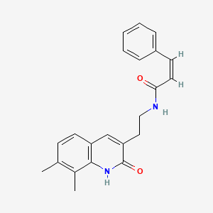 (Z)-N-(2-(7,8-dimethyl-2-oxo-1,2-dihydroquinolin-3-yl)ethyl)-3-phenylacrylamide