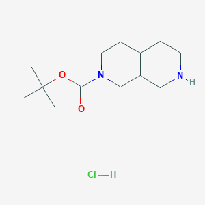 molecular formula C13H25ClN2O2 B2780349 tert-butyl 3,4,4a,5,6,7,8,8a-octahydro-1H-2,7-naphthyridine-2-carboxylate;hydrochloride CAS No. 2387602-43-7