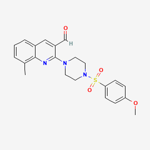 2-[4-(4-Methoxyphenyl)sulfonylpiperazin-1-yl]-8-methylquinoline-3-carbaldehyde