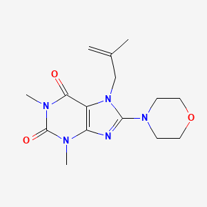 molecular formula C15H21N5O3 B2780356 1,3-Dimethyl-7-(2-methyl-allyl)-8-morpholin-4-yl-3,7-dihydro-purine-2,6-dione CAS No. 377062-89-0