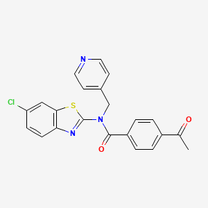 4-acetyl-N-(6-chlorobenzo[d]thiazol-2-yl)-N-(pyridin-4-ylmethyl)benzamide