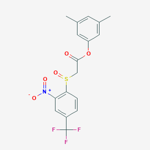 molecular formula C17H14F3NO5S B2780365 3,5-Dimethylphenyl {[2-nitro-4-(trifluoromethyl)phenyl]sulfinyl}acetate CAS No. 957482-64-3