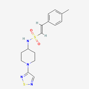 molecular formula C16H20N4O2S2 B2780371 (E)-2-(4-methylphenyl)-N-[1-(1,2,5-thiadiazol-3-yl)piperidin-4-yl]ethene-1-sulfonamide CAS No. 2097939-97-2