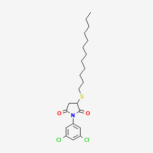 molecular formula C22H31Cl2NO2S B2780384 1-(3,5-dichlorophenyl)-3-(dodecylsulfanyl)dihydro-1H-pyrrole-2,5-dione CAS No. 329777-43-7