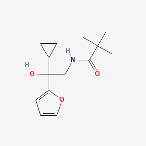 molecular formula C14H21NO3 B2780387 N-(2-cyclopropyl-2-(furan-2-yl)-2-hydroxyethyl)pivalamide CAS No. 1396674-15-9