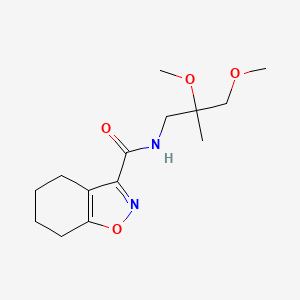 molecular formula C14H22N2O4 B2780395 N-(2,3-dimethoxy-2-methylpropyl)-4,5,6,7-tetrahydro-1,2-benzoxazole-3-carboxamide CAS No. 2034242-48-1