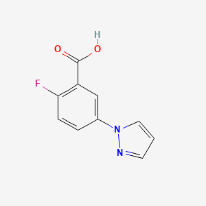 molecular formula C10H7FN2O2 B2780401 2-fluoro-5-(1H-pyrazol-1-yl)benzoic acid CAS No. 1013769-30-6