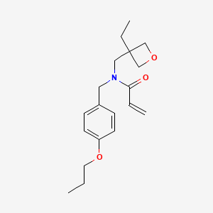 molecular formula C19H27NO3 B2780402 N-[(3-Ethyloxetan-3-yl)methyl]-N-[(4-propoxyphenyl)methyl]prop-2-enamide CAS No. 2411247-62-4