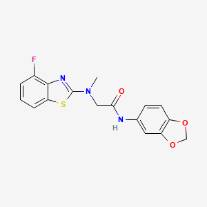 N-(benzo[d][1,3]dioxol-5-yl)-2-((4-fluorobenzo[d]thiazol-2-yl)(methyl)amino)acetamide