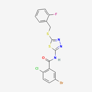 5-bromo-2-chloro-N-(5-((2-fluorobenzyl)thio)-1,3,4-thiadiazol-2-yl)benzamide