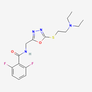 N-((5-((2-(diethylamino)ethyl)thio)-1,3,4-oxadiazol-2-yl)methyl)-2,6-difluorobenzamide